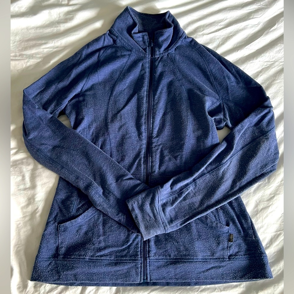Navy blue zip up sweater